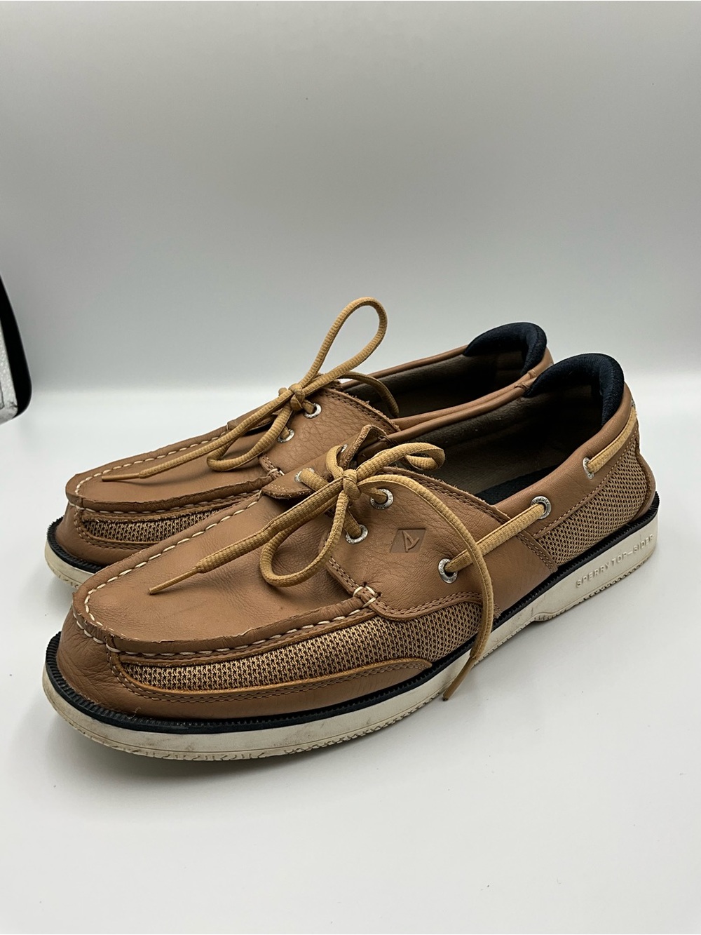 Sperry Top-Sider Size 12 Tan Leather Boat Shoe Casual Comfort